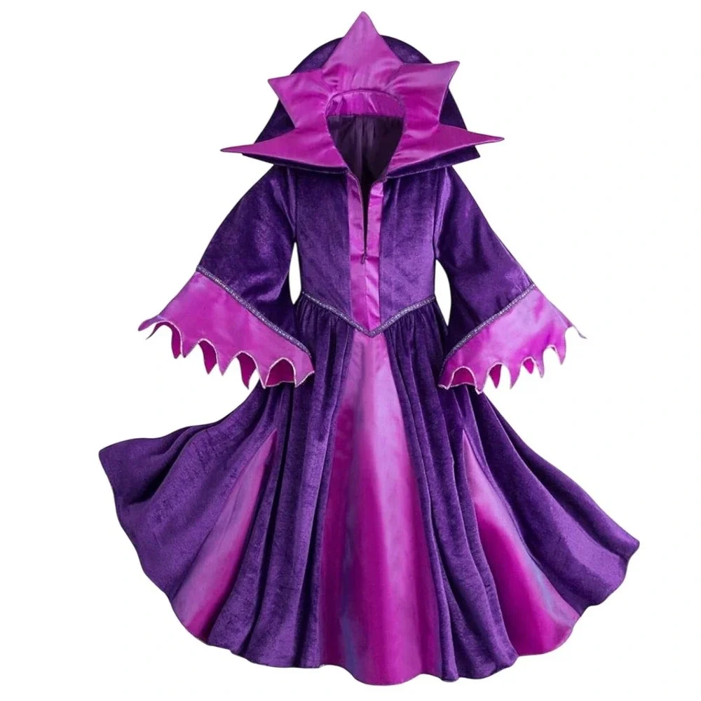 Maleficent Costume‎ Dress & Headpiece Girls Kids Halloween Cosplay - Picture 3 of 12
